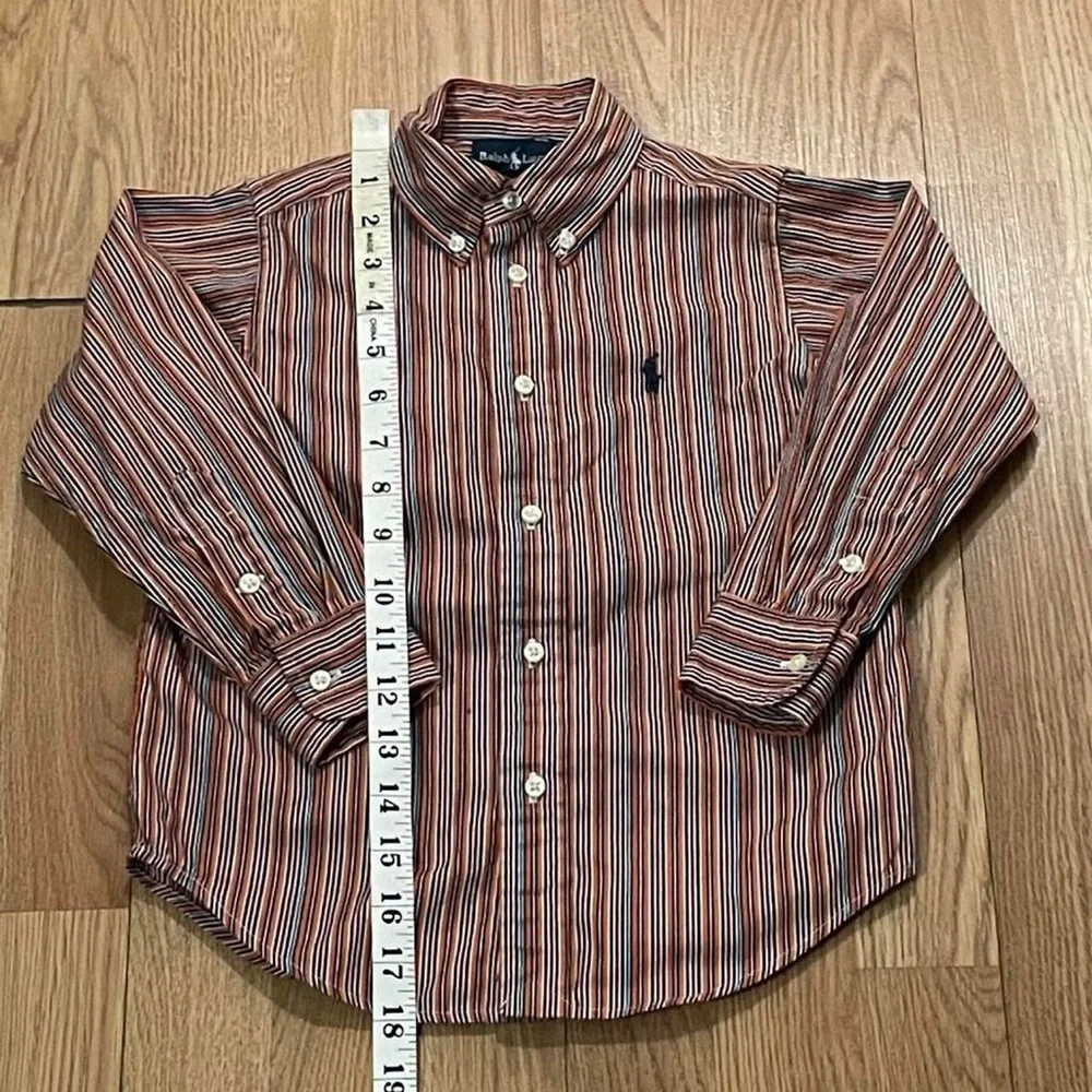 Polo Ralph Lauren Boys' 4T Long Sleeve Button Down Shirt Striped Multicolor